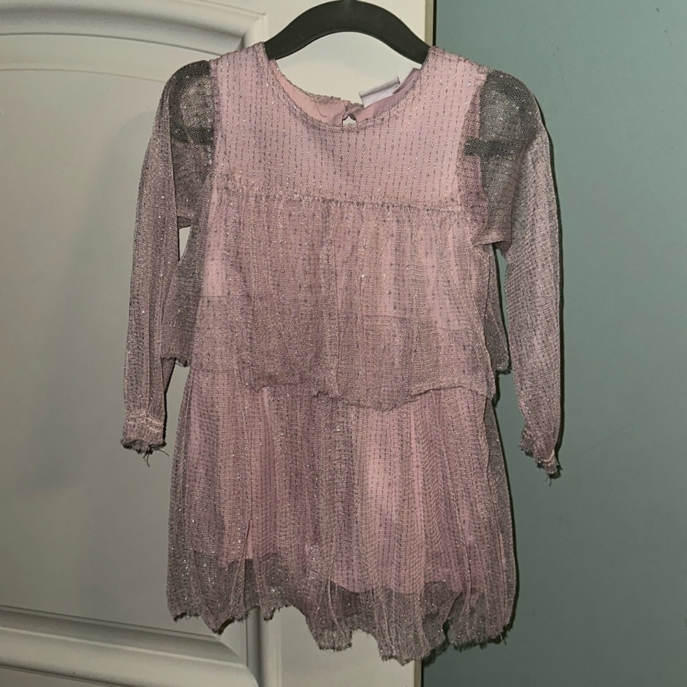 Zara 18-24 months pink shimmer layered tulle dress